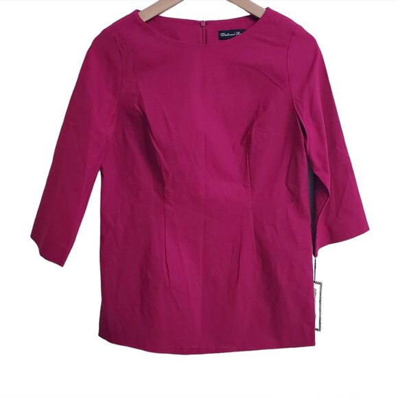 Estelle and Finn Womens Tunic Top Size 2 Magenta 3/4 Sleeve Stretch Lined - Picture 3 of 15